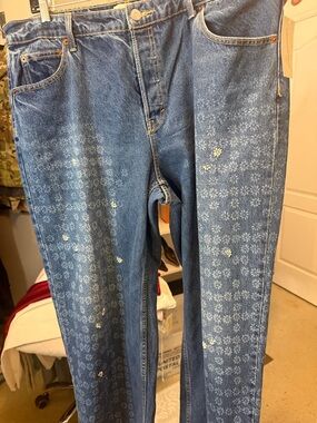 Universal Thread Floral Tie-Dye Jeans
